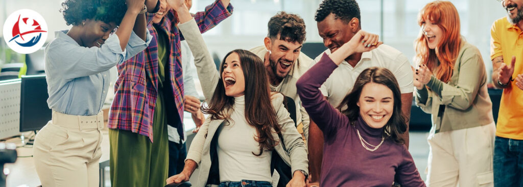 People celebrating during an NDIS community participation activity